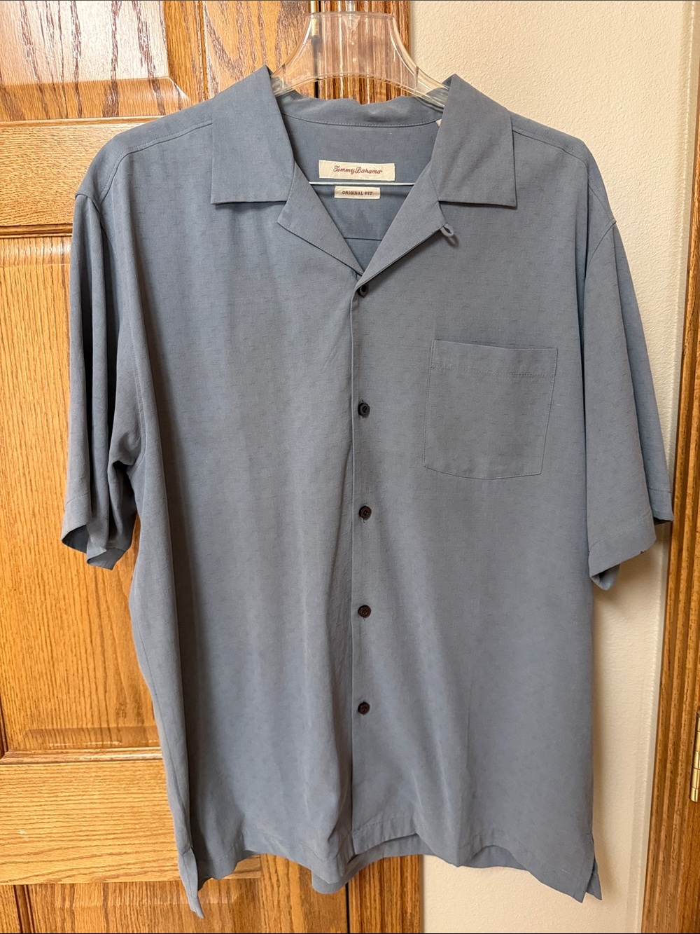 Tommy Bahama Slate Blue Gray Short-Sleeve Camp Shirt